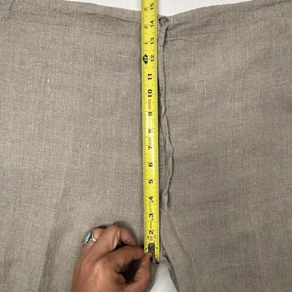 100% Linen Relax‎ Pants Mens 56X29 Beige Drawstring Vacation Resort Beach EUC - Picture 5 of 9
